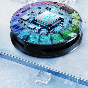 Đen Magnetic trở lại quạt làm mát nhiệt độ thông minh điều khiển kết nối điện thoại chơi game vòng ánh sáng - Product Image 4