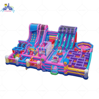 Glissière colorée de parc d'attractions de ville d'amusement de trampoline de grand videur de bonbons gonflables extérieurs et intérieurs