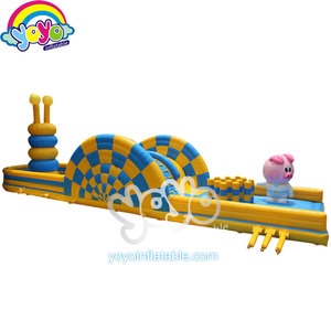 Inflatable Cartoon Pig Obstacle Course Playground Muddy Pig Prints <b>Slide</b> Balance Beam Anti Puncture Material - Product Image 1