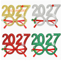 Lunettes de Noël créatives et amusantes Berry Green 2027 – Décoration de fête de Noël, monture de lunettes pour photos du Nouvel An