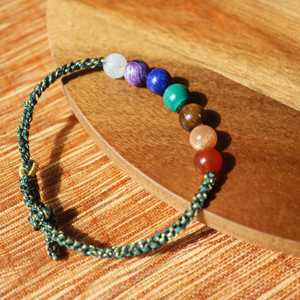 Cristaux Pierres de guérison Authentique alignement énergétique <span class=keywords><strong>quantique</strong></span> Bijoux spirituels Bracelet 7 chakras Signes du zodiaque - Product Image 2