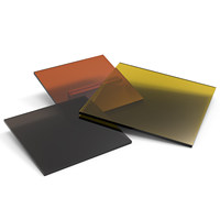 Panneau acrylique coloré, couleur thé noir, verre organique semi-transparent, rouge, orange, jaune, vert, bleu, blanc, panneau en plastique PC