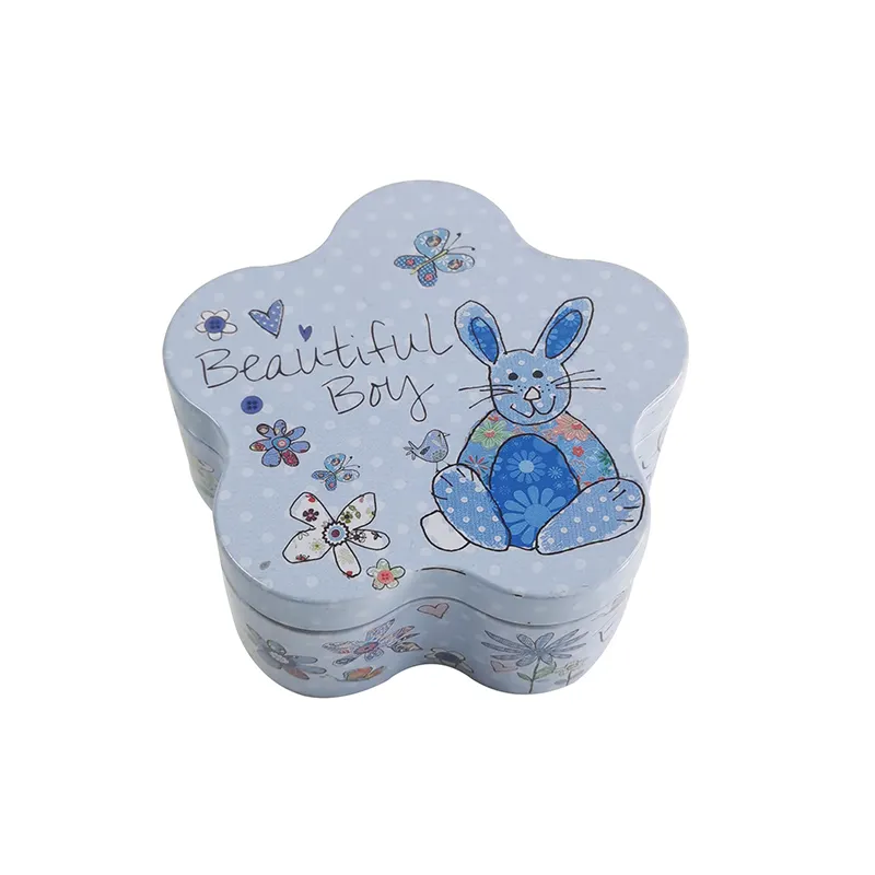 Wholesales Cute Flower-shaped Metal tin box for Gift and Candy packaging