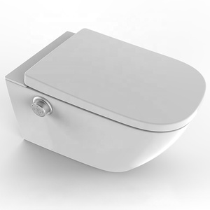 WC de salle de bain d'hôtel à siphon en S, avec bidet de toilette automatique pour lavage féminin et douchette E403 - Product Image 1
