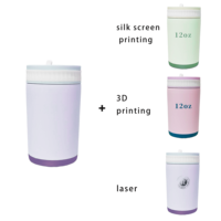 Tumbler Mini Terisolasi 12oz 16oz dengan Tutup Ganda yang Dapat Ditukar, Bagian Dalam SUS304 Hydro Formed dan Bagian Luar SUS201