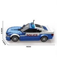 Reobrix 667 313pcs Model Mobil Polisi Bata MOC Teknis Kecepatan Kota Kendaraan Penyelamat Mainan Teknologi Tinggi Dewasa Blok Bangunan Anak