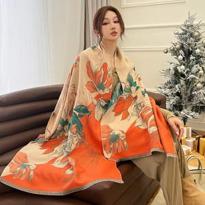 Ánh Sáng Sang Trọng Bohemian Phong Cách Mộc Lan Trung Quốc Nghệ Thuật Ấm Khăn Của Phụ Nữ Dày Áo Khoác Cho Mùa Đông - Product Image 6