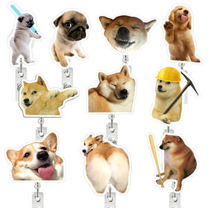 CYNYA 新しい面白いゴーフィードッグヘッドABSリトラクタブルバッジリール-モデル7712アリゲータークリップキュートナースギフトIDバッジホルダー - Product Image 1