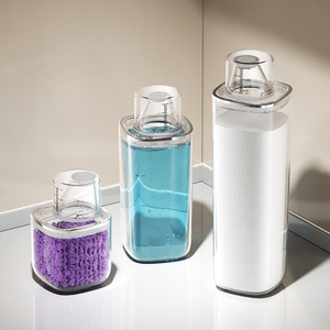 Multifunctionele plastic poeder- en vloeistofdispenser, afsluitbare maatbeker voor de wasruimte, PC-materiaal, geschikt voor levensmiddelen. - Product Image 2