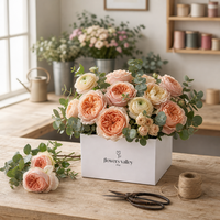 Boîte cadeau carrée pour bougie à fleurs, avec logo personnalisé imprimé, écologique, biodégradable, recyclable, finition mate, carton ondulé, quadricolore