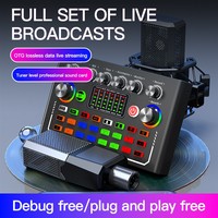 F009 Kit de Carte Son USB Professionnel pour Studio, Mixeur Audio, Bundle Microphone de Podcast, Kit Micro PC Condensateur pour Streaming en Direct