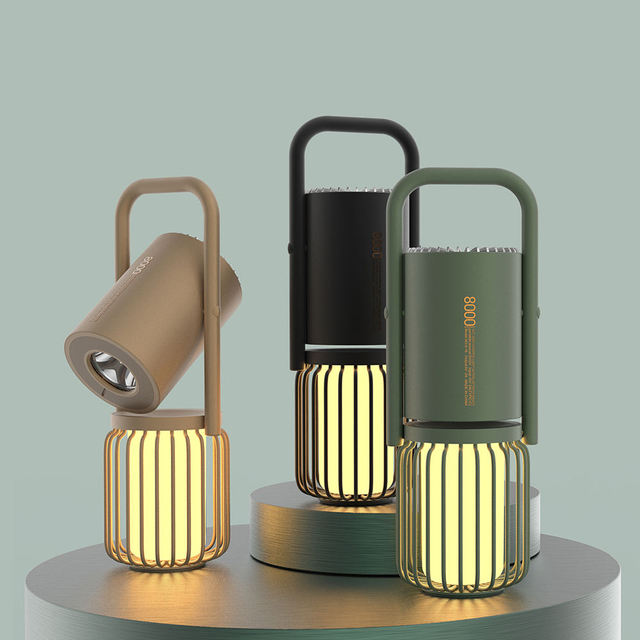 Camping Hiking Rechargeable LED Lantern Wireless Speaker 8000mAh Power Bank Hotel Household Use Multi-Function Ambient Light