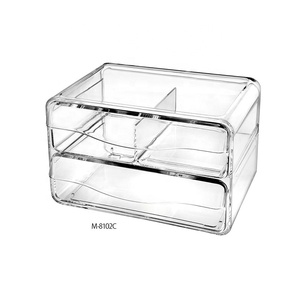 Acryl <span class=keywords><strong>2</strong></span> Schubladen Kosmetik Bilden Organizer Klar Kunststoff ätherisches öl lagerung <span class=keywords><strong>box</strong></span> - Product Image 1