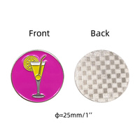 Marqueur de balle de golf magnétique en métal personnalisé, mignon, rond, avec clip pour chapeau et finition émaillée, logo personnalisé, cadeau, accessoires de golf