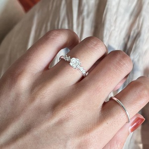 Anillo de Camelia de Plata Pura S925 para Mujer, Retro, Alta Belleza, Romántico, Chino, Exquisito, Ajustable, Floral, Moderno y Estético - Product Image 3