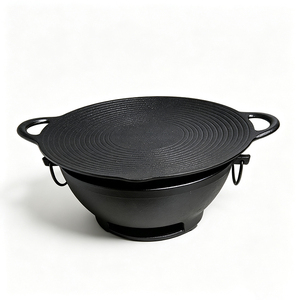 Gril coréen en <span class=keywords><strong>fonte</strong></span> pour barbecue, cuisinière à gaz de table, plaque de cuisson Hibachi, ensemble d'ustensiles de cuisson sain au design innovant pour Hot Pot et grillades en intérieur - Product Image 1