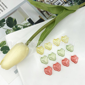 Pendentifs en pétales d'acrylique pour accessoires de cheveux, breloques unisexes, perles dispersées en forme de fleur, origine Chaozhou - Product Image 2