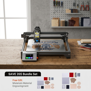 RAY5 20W Laser Engraver 22-24W Output Power New 3D Feature Acrylic Stone Metal <b>Plastic</b> Glass Rubber Wood Plywood MDF Basic Set - Product Image 3