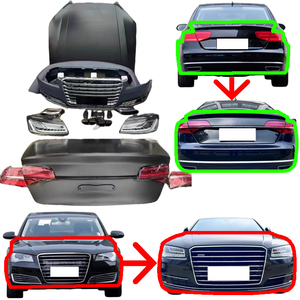 Actualización a Paquete Premium para <span class=keywords><strong>Audi</strong></span> <span class=keywords><strong>A8</strong></span>, Kit Exterior W12, Parachoques Delanteros y Traseros, Faros LED, Parrilla, Alerón, Fácil de Instalar - Product Image 1