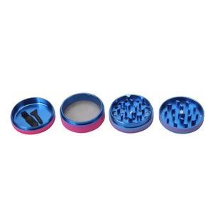 Cross border hot selling aluminum alloy tobacco grinder 63mm four layer <b>rubber</b> <b>paint</b> grinder gradient color series - Product Image 5