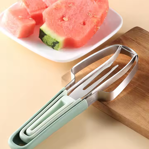 Tenedor cortador de sandía 3 en 1, cuchillo cortador de fruta portátil y cortador de sandía - Product Image 1