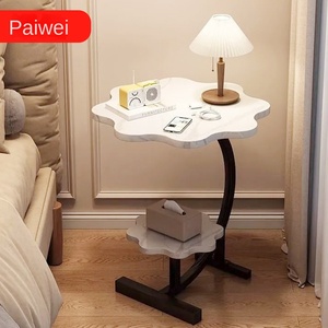 طاولة قهوة شاي مزدوجة فاخرة وحديثة من بتلات الزجاج لتناول الطعام في غرفة النوم أريكة بجانب السرير-بالجملة - Product Image 2