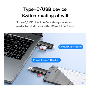 Lecteur de cartes haute vitesse <span class=keywords><strong>USB</strong></span>/Type-<span class=keywords><strong>C</strong></span> SAMZHE, double lecteur de cartes <span class=keywords><strong>SD</strong></span>/TF, <span class=keywords><strong>USB</strong></span>-<span class=keywords><strong>C</strong></span>, PC, tablette, téléphone portable, Apple 15/16, DJI Pocket3, caméra sportive, Vlog - Product Image 3