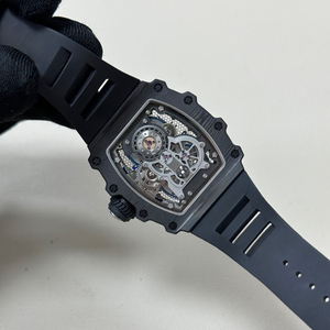 Montre mécanique squelette tourbillon pour homme RM21-01, montre sport en fibre de carbone de forme tonneau - Product Image 4