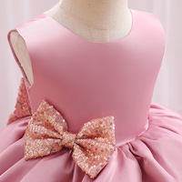 Vente en gros de robe de princesse d'été en satin pour filles robe florale de banquet et de mariage pompadour de gâteau de fantaisie