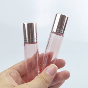 Bouteilles roll-on en verre rose prêtes à être expédiées, avec bille en acier, pour huiles essentielles, 5ml/10ml, contenants cosmétiques vides - Product Image 5