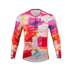 Maillot de <span class=keywords><strong>Ciclismo</strong></span> <span class=keywords><strong>Merino</strong></span> para Hombre, Manga Larga, con 3 Bolsillos Traseros, Absorbente de Humedad, Transpirable, de Secado Rápido - Product Image 2