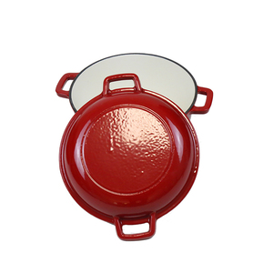 Plaque de cuisson en fonte 2 en 1, Logo personnalisé, en fonte émaillée, four néerlandais à Double usage avec couvercle de cuisson - Product Image 4