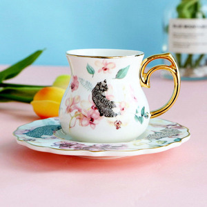 Exquisite Middle Eastern Type Mini Three-legged Coffee Cup and Saucer Gift <b>Box</b> - Product Image 3