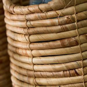 Set of 2 Long Water Hyacinth Circle <b>Storage</b> <b>Wall</b> <b>Baskets</b> Handmade Eco-Friendly Multi-Purpose Made in China Wholesale - Product Image 4