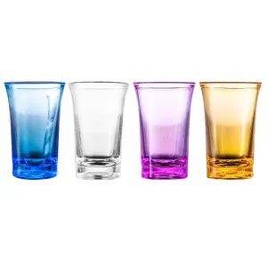 Eco friendly sustainable custom logo 1.5oz Plastic acrylic unbreakable shot glasses for wine and whisky