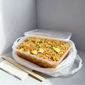 Mangkuk Makanan Bulat Plastik PP Transparan Sekali Pakai dengan Tutup, Kotak Makan Siang Persegi Aman untuk Microwave, Wadah Makanan - Product Image 6