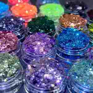 Metal Solid Color Laser Glitter Iridescent Sequins DIY Craft for Handmade Quicksand Filling Double Wall Plastic <b>Cup</b> - Product Image 1