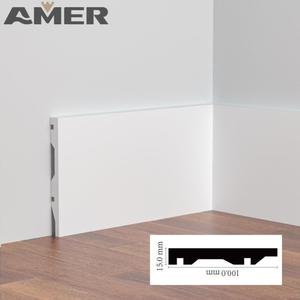 Nhà Máy Bán buôn tự dính bọt MDF Sàn Trắng Trần đúc ván chân tường với đèn LED - Product Image 6