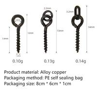 Vis d'appât de carpe OEM 0.1/0.13/0.14g Mirco Swivel Carp Bait Carp Ronnie Rig Zig Boilie Screws Hiar Rig Terminal Tackle avec anneau