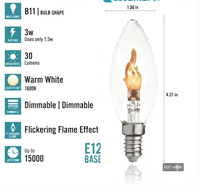 Ampoule LED à filament vintage Edison C35, culot E12 E14 E26 E27, éclairage décoratif pour la maison, le café, le lustre
