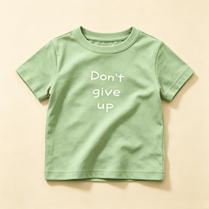 <strong>Children</strong> Short Sleeve Crew Neck Tee With Motivational Quote Print Solid Color Breathable Fabric for Boys Daily Casual Wear. - Product Image 2