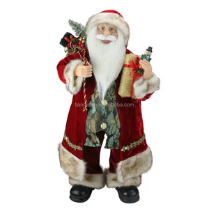 60 centimetri Di Natale rosso in piedi babbo natale per le forniture di vacanza fatti a mano navidad ornamento della bambola d'epoca figure di natale articoli giocattolo