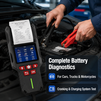 Testeur de batterie 12V 24V avec imprimante thermique, testeur CCA, analyseur de batterie pour voiture, camion, moto, AGM, GEL, EFB, Lithium