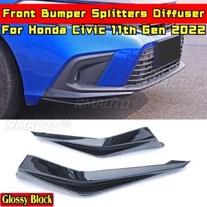 Diffuseur de pare-chocs avant compatible avec Honda Civic 11e génération 2022, kit carrosserie, séparateurs de pare-chocs avant, accessoires de voiture - Product Image 2