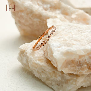 Bague fine en or véritable 18 carats, bijoux en or massif personnalisés LFH, vente en gros de bagues de fiançailles ou de bagues en or jaune - Product Image 6