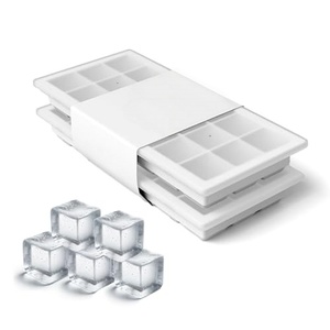 Bac à glaçons carré en PP de qualité alimentaire à 8 cavités, scellable avec film plastique, moule à glace pour bar, whisky, cocktail - Product Image 1