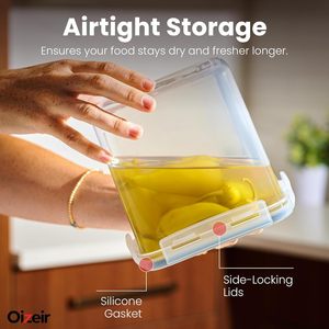 24個入り キッチン用気密保存容器 蓋付き プラスチック製保存容器、小麦粉、砂糖、穀物用保存ボックス、ラベル付き - Product Image 5