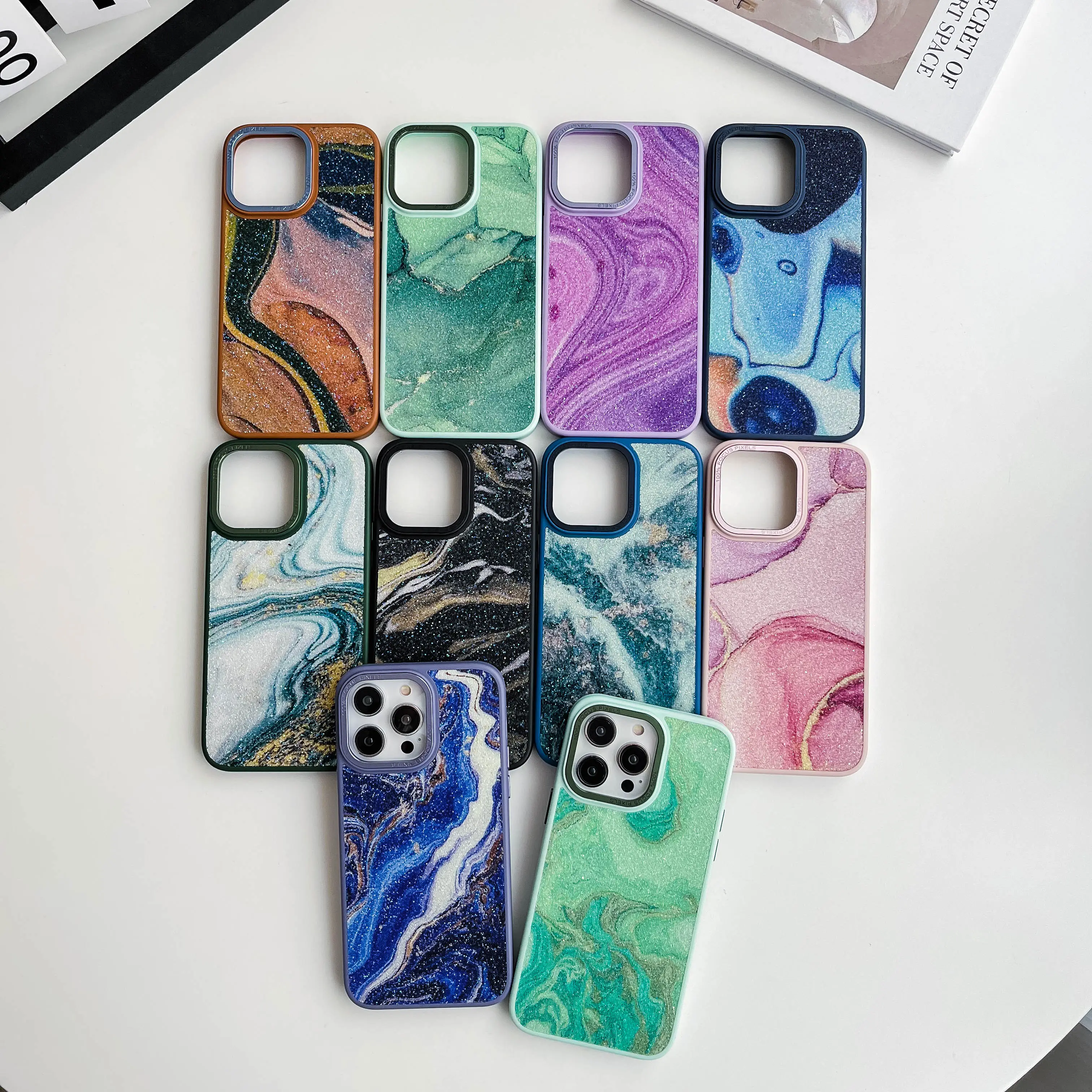 2023 Trendy 3D Diamond New Alloy Metal Camera Frame TPU PC 2 In 1 Fashionable Lady Cover Phone Case For iPhone 14 Plus Pro Max