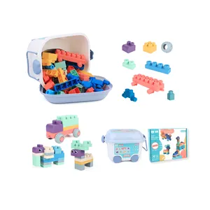 20/50/80 pezzo Set multicolore Puzzle fai da te assemblaggio morbido Silicone per bambini giocattoli educativi Building Block Set