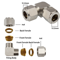Coude de tuyau de brumisation en laiton argenté haute pression 3/8 pouce 9,52 mm pour système de refroidissement extérieur de jardin, pression maximale 200 bars